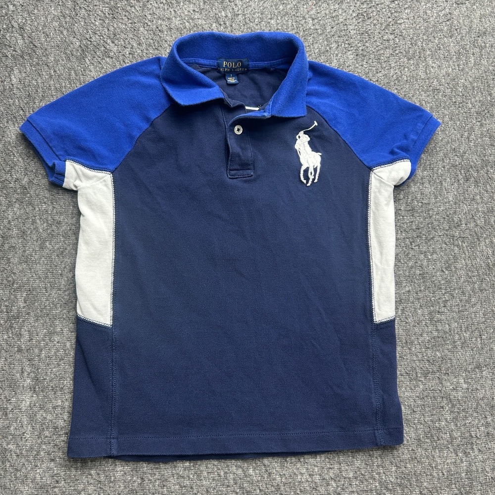 Polo Ralph Lauren Boys Polo Big Pony Collar Number Size 7‎ Youth Kids